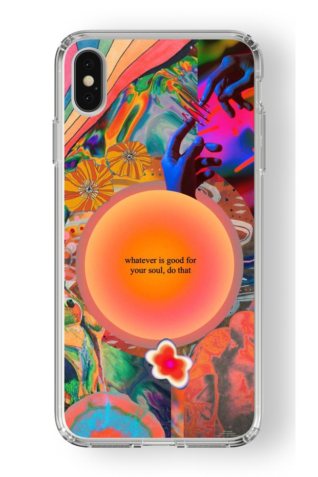 Red Soul Design Printed Transparent Case Compatible with iPhone X and XS