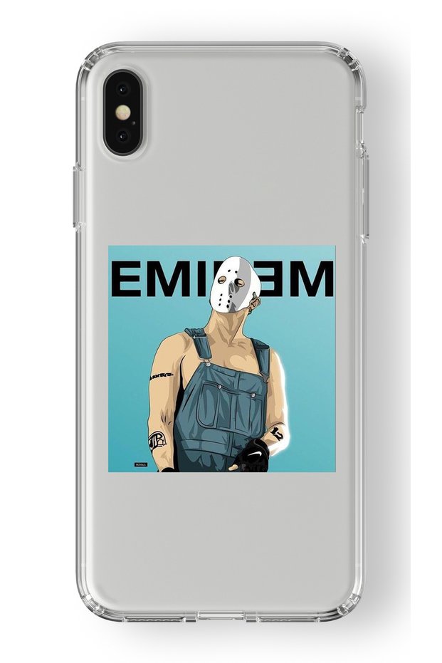 حافظة شفافة مطبوعة بتصميم Eminem متوافقة مع iPhone X وXs