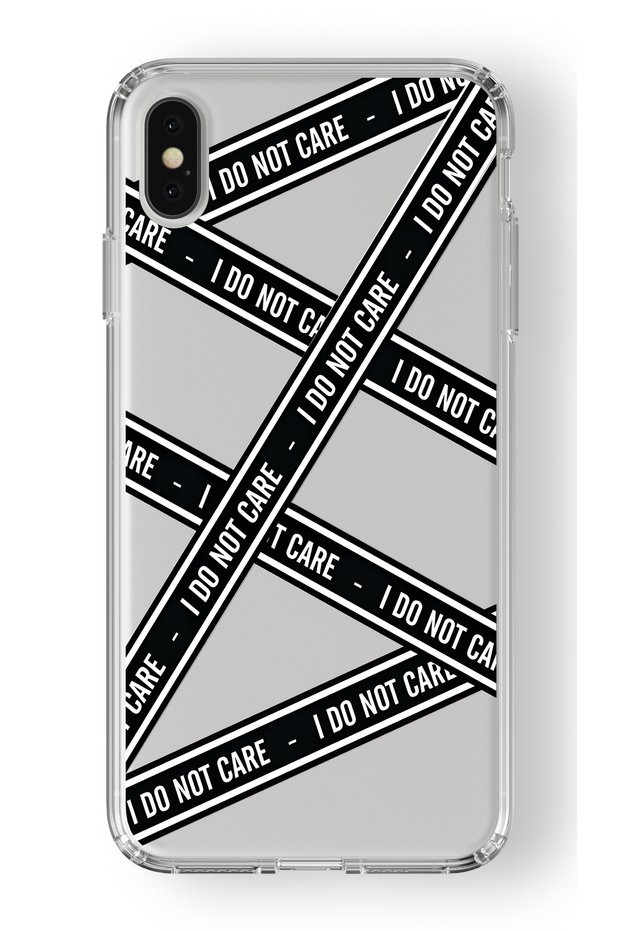 حافظة شفافة مطبوعة بتصميم I Dont Care متوافقة مع هاتف Iphone X وXs