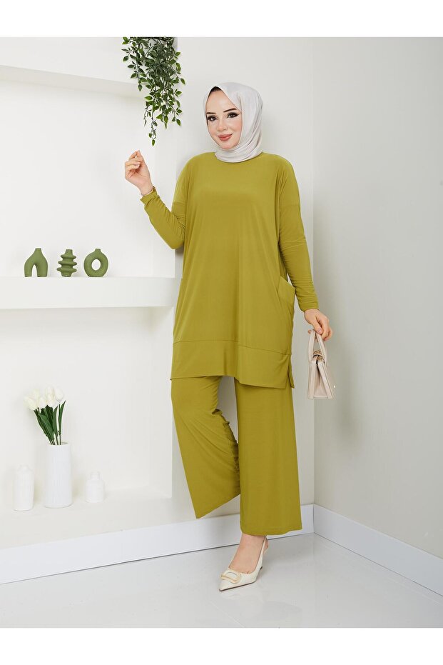 Very Stylish Almina Pocket Detailed Pants Suit with Its Most Beautiful Colors? ?