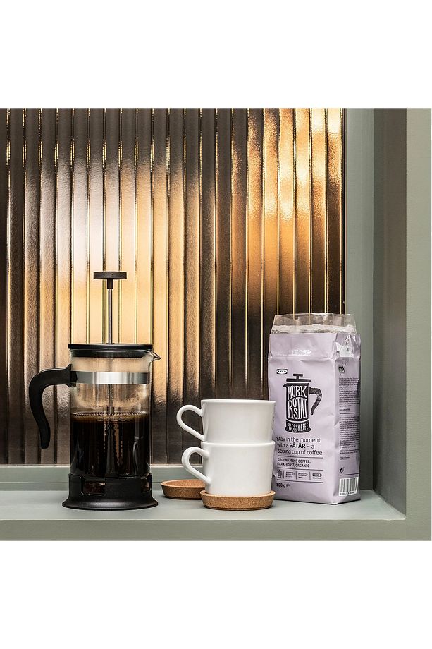 Filtre Kahve Seti - 1 Adet Frenchpress 1000 ml ve 2 Adet Beyaz Kupa 360 ml - 1
