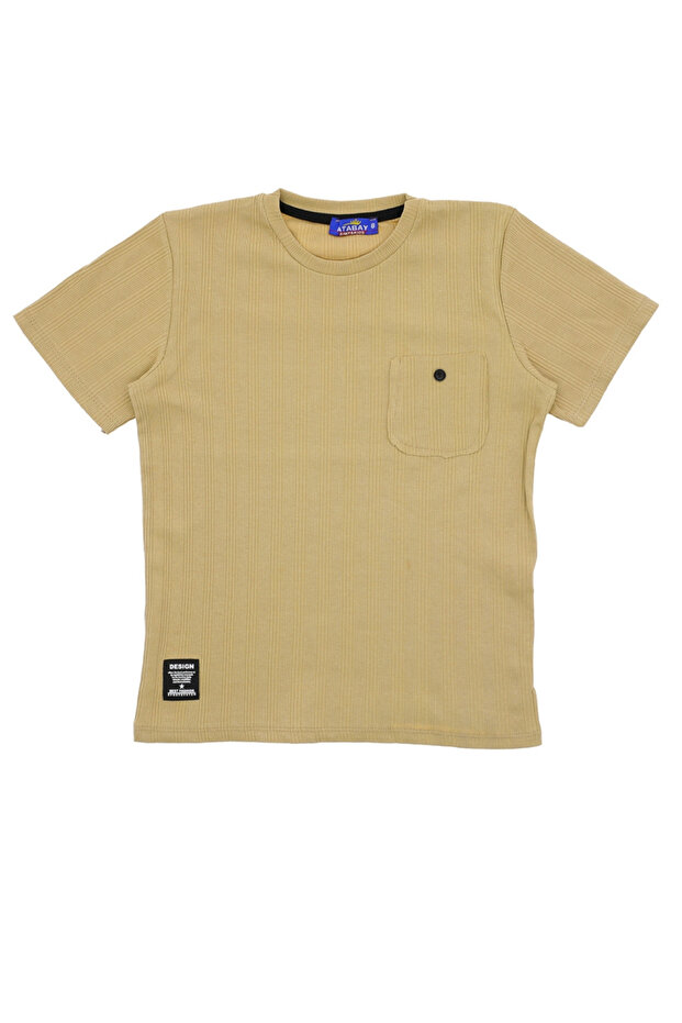 Buttoned pocket REPORT FABRIC Cotton Children's T-Shirts Short Sleeve