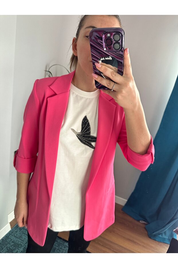 Pembe Blazer Ceket - 3