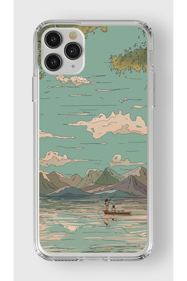 حافظة شفافة مطبوعة بتصميم فني متوافق مع هاتف Iphone 11 Pro Max