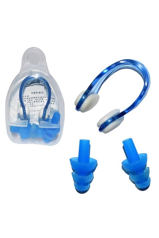2'li Kulak Tıkacı Ve Burun Klipsi Seti -kulak Burun Tıkacı Silikon-aqua Flow Ear Plug And Nose Clips - 5