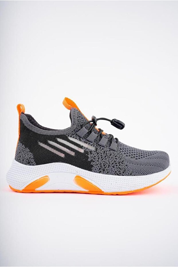 Tutinom 507-24 Knitted Sneaker Boys' Shoes Charcoal grey Orange Sizes 26-30