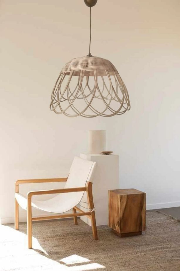 Rattan Bambu Hasır Avize 30 Cm (DUY DAHİL) - 2