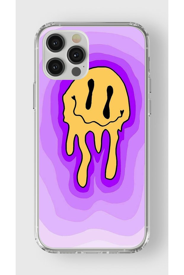 حافظة شفافة مطبوعة بتصميم وجه مبتسم متوافقة مع هاتف Iphone 14 Pro Max