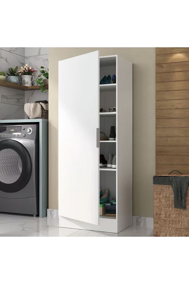 Beyaz Ayakkabılık, Çok Amaçlı Dolap, %100 Mdf Ayakkabı Dolabı, Kapaklı Ayakkabılık, Ayakkabılık - 1