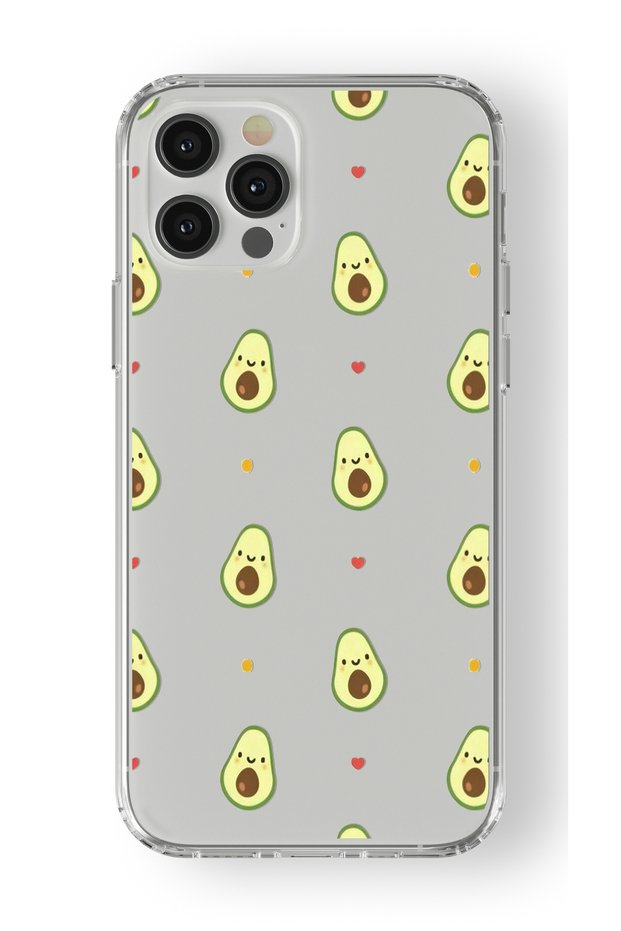 حافظة شفافة مطبوعة بتصميم الأفوكادو الصغير المتوافقة مع هاتف iPhone 15 Pro