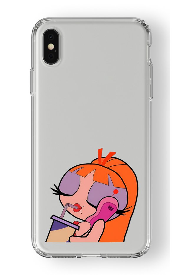 حافظة شفافة مطبوعة بتصميم زهر متوافق مع هاتف Iphone Xs Max