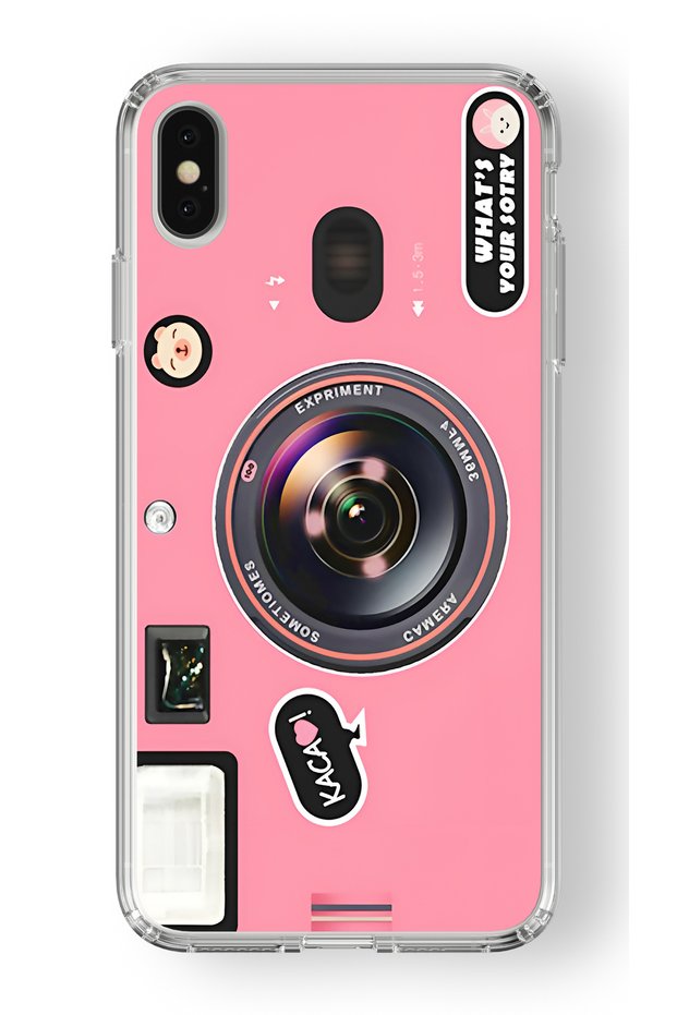 iPhone X and XS Compatible Camera Design Printed Transparent Case
