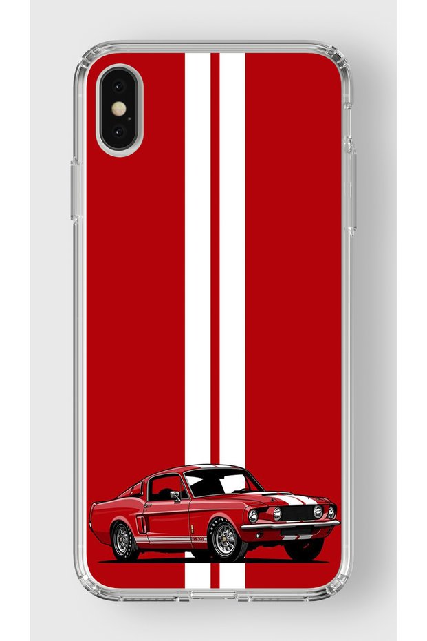 حافظة شفافة مطبوعة بتصميم موستانج متوافقة مع هاتف Iphone Xs Max