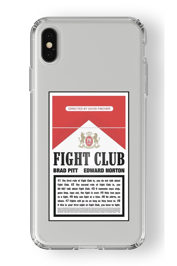حافظة شفافة مطبوعة بتصميم Fight Club متوافقة مع هاتف Iphone Xs Max