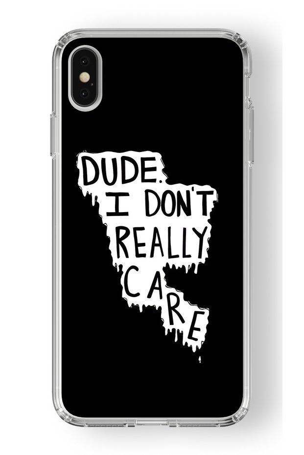 حافظة شفافة مطبوعة بتصميم I Dont Care متوافقة مع هاتف Iphone X وXs