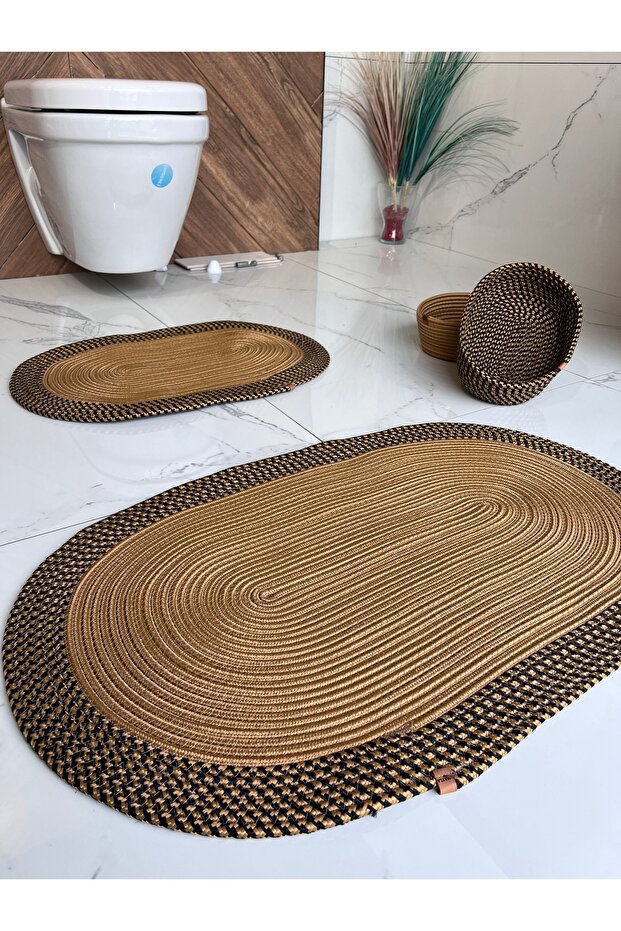 60x100-40x60 2 mats 2basket bathroom set Jute, Wicker, bathroom mat set, gift, dower