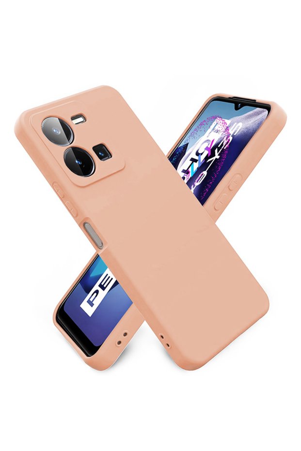Sand Pink Liquid Inside Velvet Silicone Case for Vivo Y22S