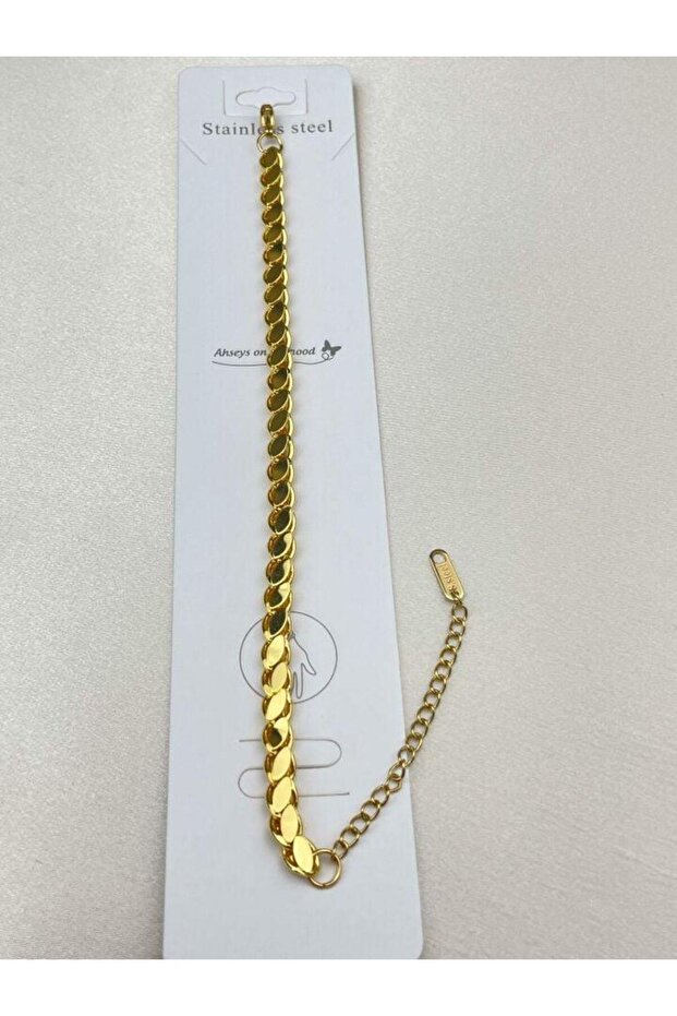 Steel Gold Color Barley Model Bracelet