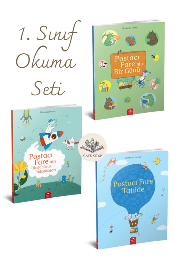 Postacı Fare'nin Serisi Preschool and First Grade Reading Books (3 Book Set)