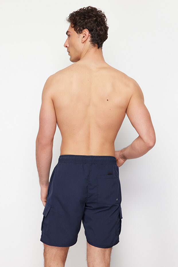 Lacivert Kargo Cepli Standart Boy Mayo Deniz Şortu TMNSS22DS0028 - 7