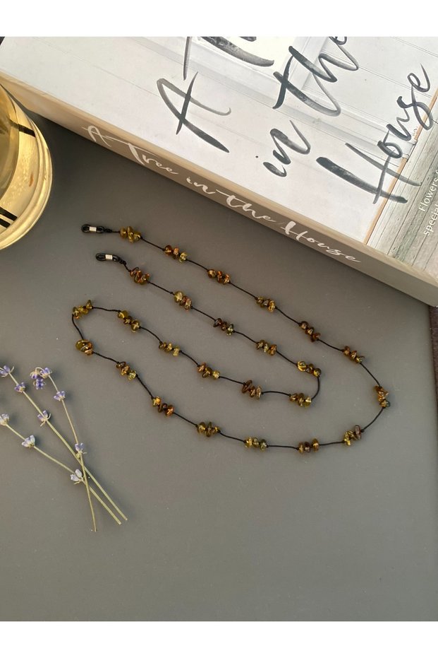 60cm Baroque Drop Amber Adult Glasses Lanyard