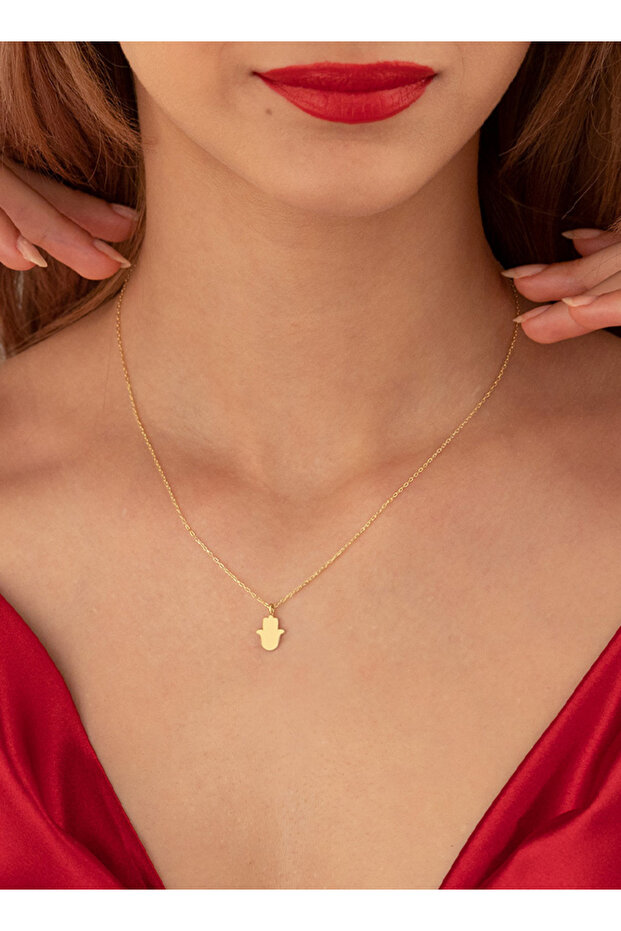 FATMA ANA ELİ PLAKA KOLYE - 4