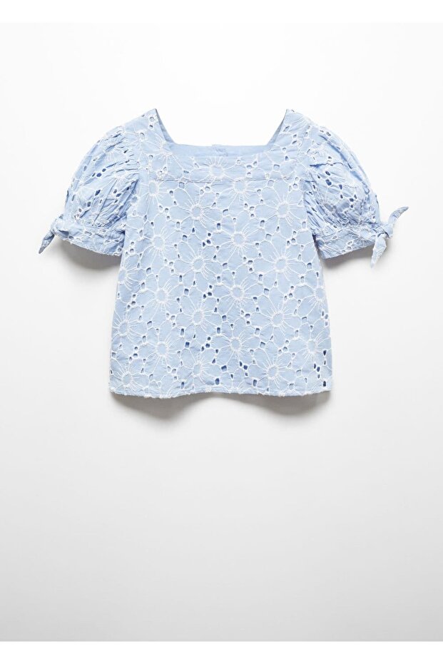 Çiçek işlemeli bluz - 2