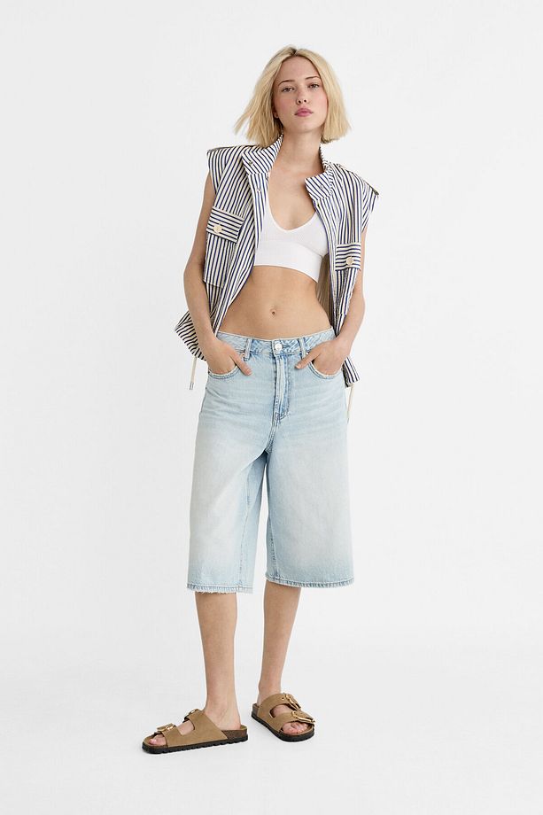 Denim bermuda şort - 2