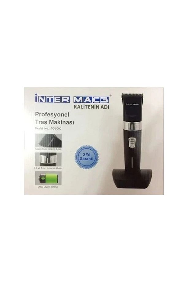 1 Yıl Kuru Inter Mac TC-5000 Traş Makinesi Saç Sakal Kesim Makinesi Yok 1 Yıl Şarjlı Çok Renkli Saç - 2