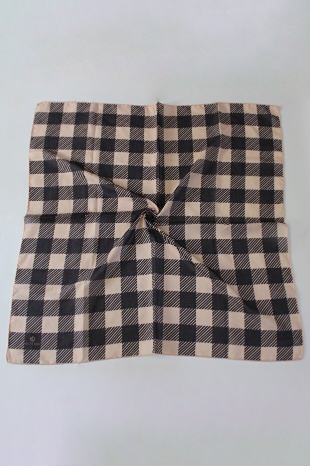 Plaid Pattern Soft Scarf Latte - 1