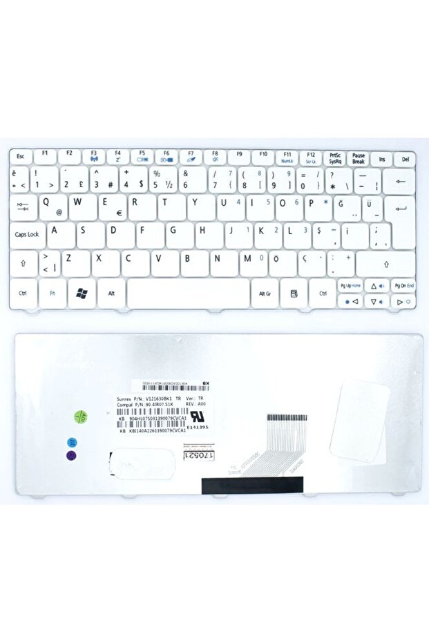 V111102AS2,V111102AS5,V111102BK1 Notebook Klavye Beyaz TR - 1