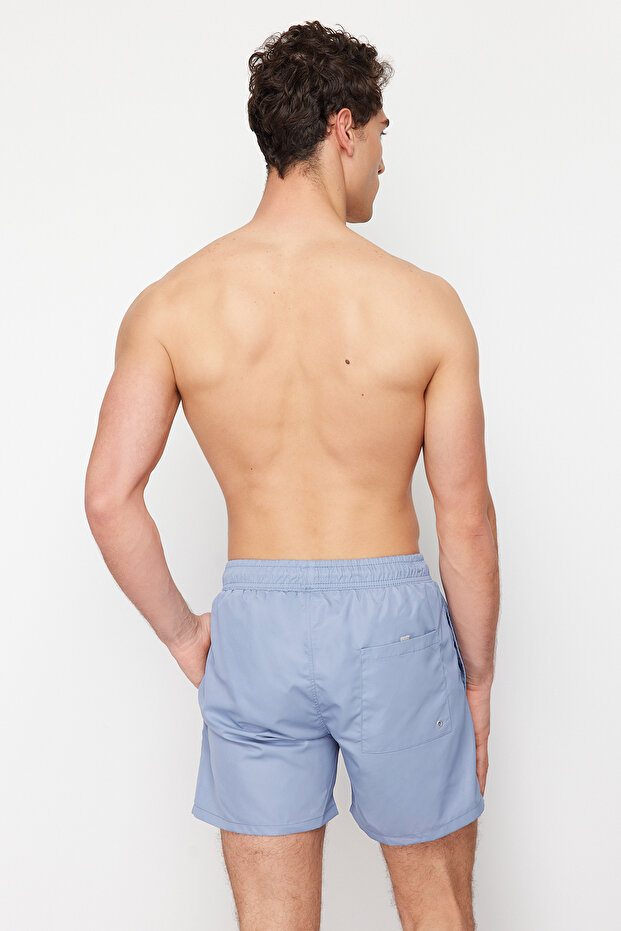 Açık Mavi Basic Standart Boy Deniz Şortu TMNSS20DS0023 - 6