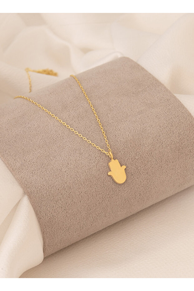 FATMA ANA ELİ PLAKA KOLYE - 5