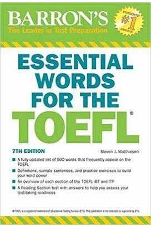 Barron's Essential Words For Toefl 7th - 2