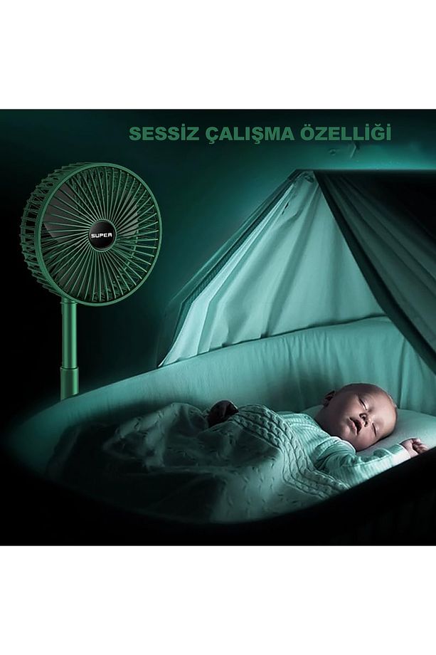 Masaüstü Vantilatör Şarjlı Vantilatör 3 Kademeli Vantilatör Fan Masa Üstü Kompakt Vantilatör - 3