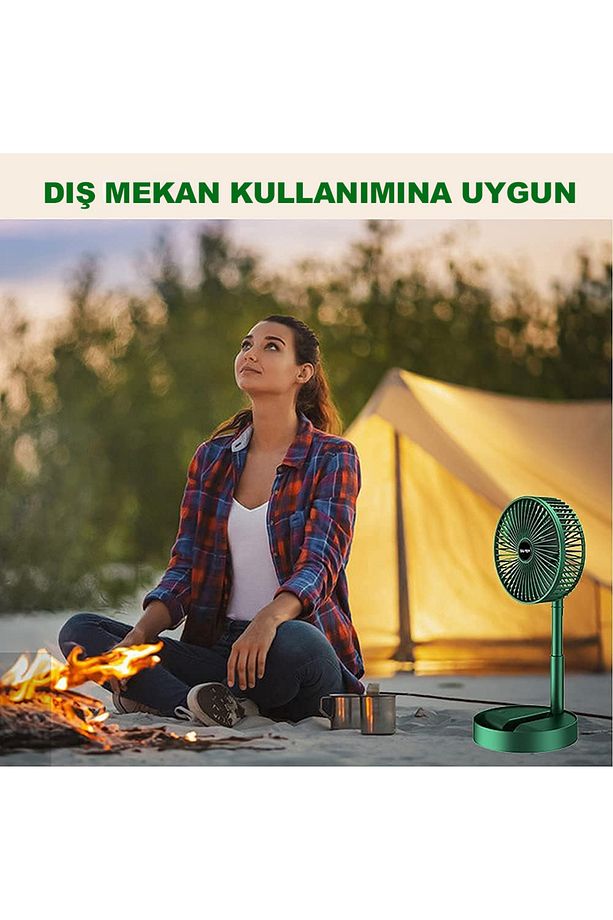 Masaüstü Vantilatör Şarjlı Vantilatör 3 Kademeli Vantilatör Fan Masa Üstü Kompakt Vantilatör - 5
