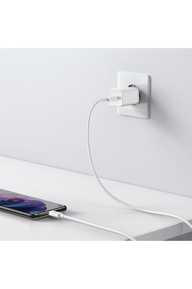 Super Si 1c 25w Hızlı Şarj Adaptörü 3a Type-c To Type-c 1m Şarj Kablosu Beyaz - 6