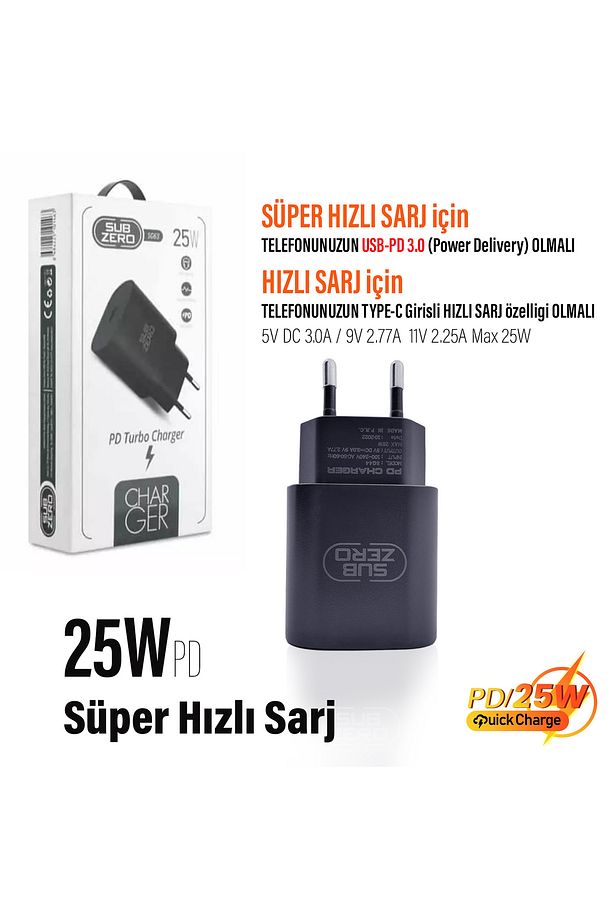 Samsung S23 - Samsung Galaxy S23 FE Şarj Aleti 25W HIZLI Type C PD Şarj Cihazı Tek Başlık - 4