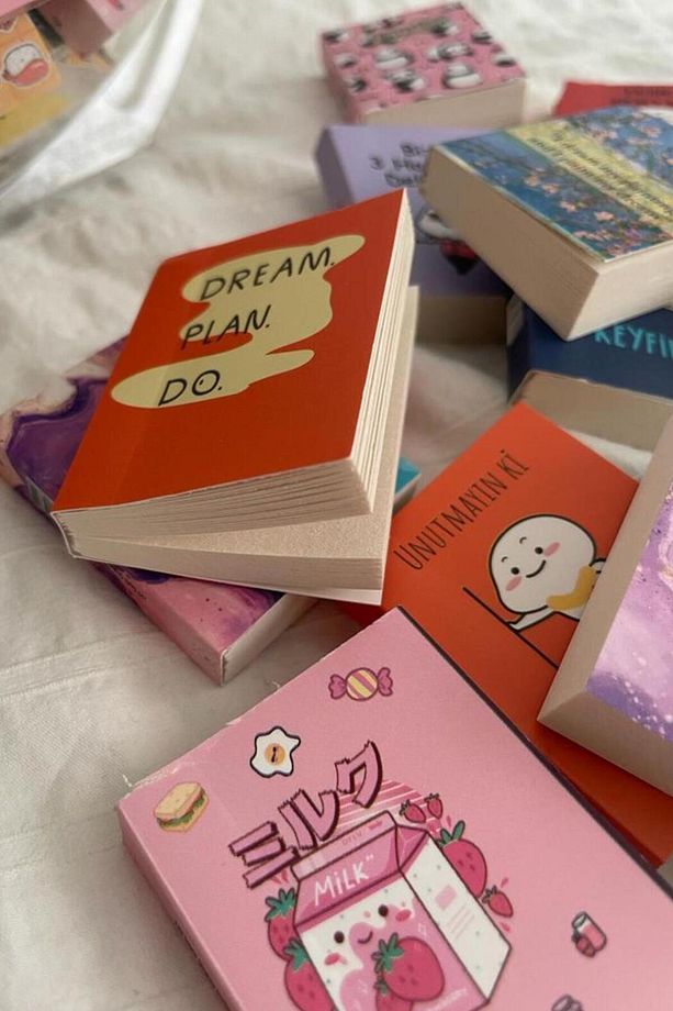 120 Sayfa Çizgisiz Mini/Minik/Minicik Defter Mini Ayraç Hediyeli 6 Adet - 5