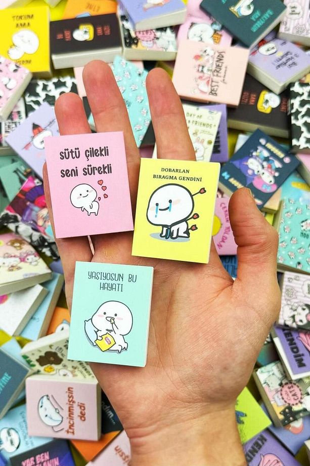 120 Sayfa Çizgisiz Mini/Minik/Minicik Defter Mini Ayraç Hediyeli 6 Adet - 4