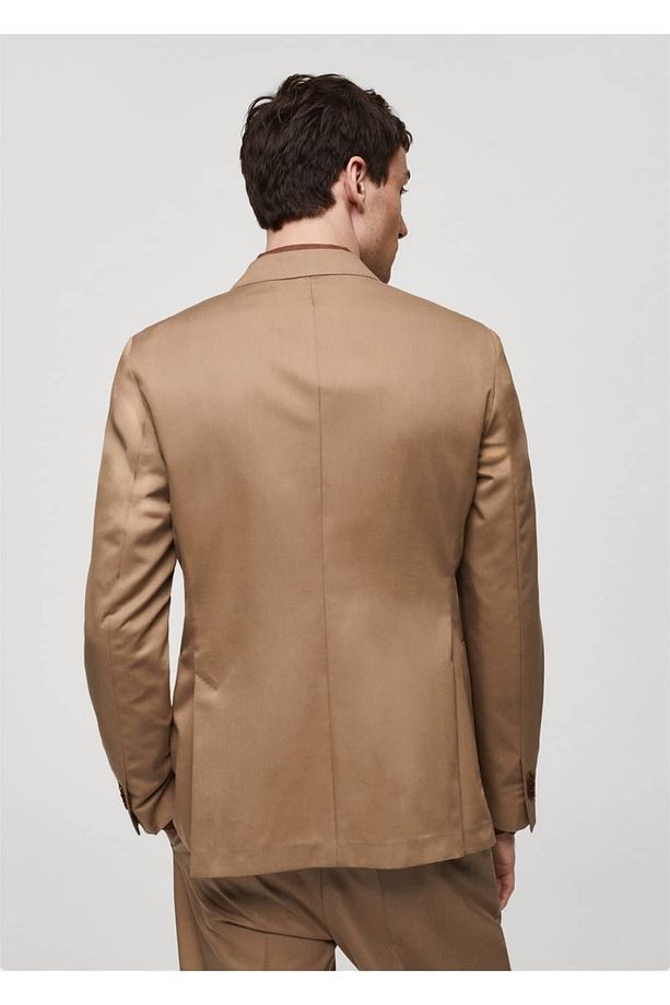 Kruvaze saf yün kumaş blazer ceket - 4