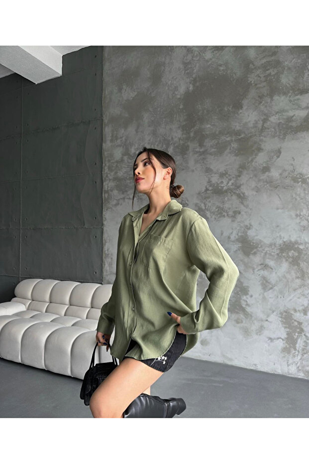 Tek Cep Düz Gömlek - 6