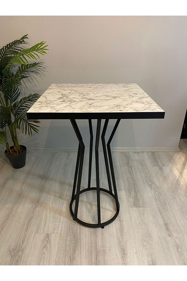 Bar Masası Kare Cafe Bar Masası Mdf 70x70 1 Masa - 3