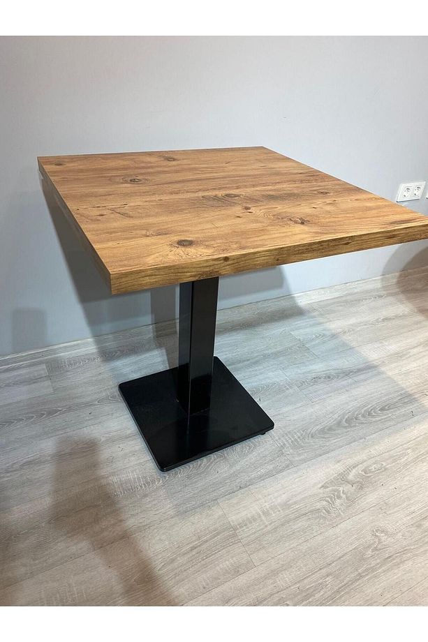 Kare Cafe Masası Mdf Balkon Masası 70x70 1 Masa 1 Döküm Ayak - 2