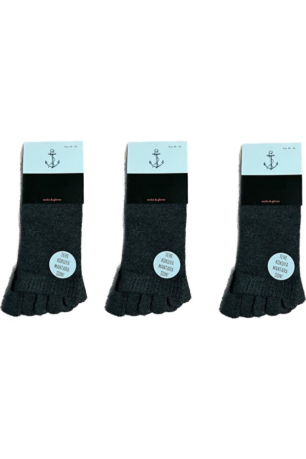 Smoked Men's Bamboo Toe Socks Pack of 3