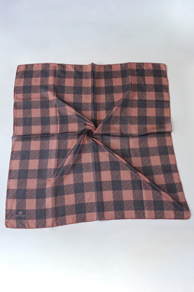 Plaid Pattern Soft Scarf Copper - 1