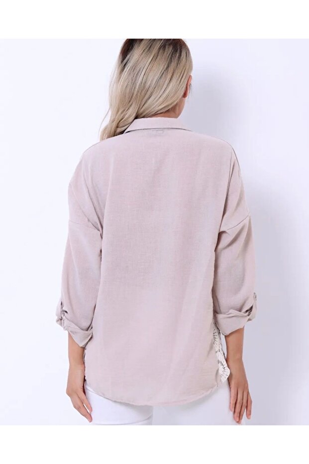 Dantelli ayrobin gömlek - 2