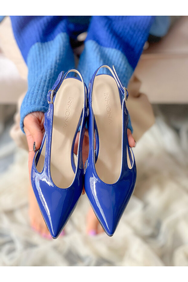 NISO COBALT BLUE Patent Leather Heeled Sandals