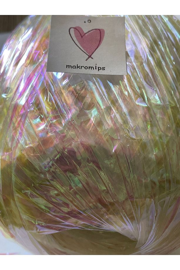 Premıum Metalik Kâğıt Rafya Ip(4 adet)Simli Parlak Abiye Polyester Çanta Şapka Örgü Paketleme ipi - 5