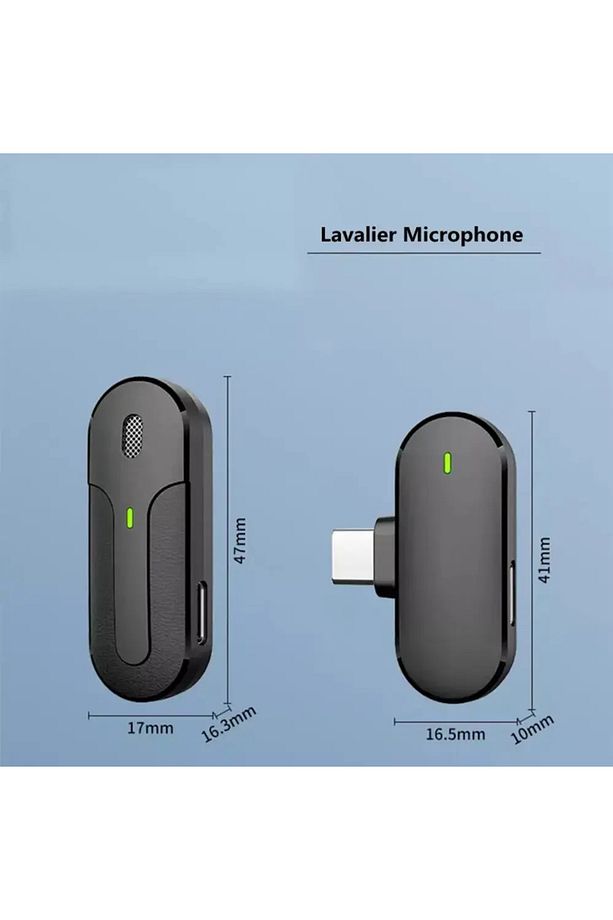 Yeni Sürüm Type-c Uyumlu Klipsli Kablosuz Yaka Mikrofonu Tak Çalıştır Çok Yönlü Yaka Mikrofon - 4